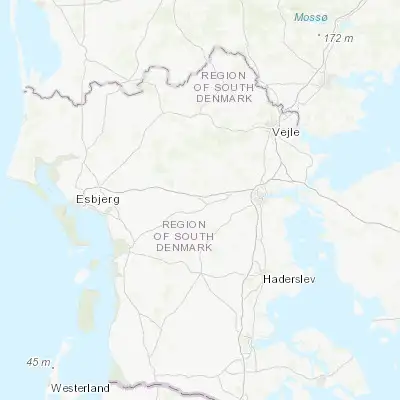 Map showing location of Vejen (55.481170, 9.137950)