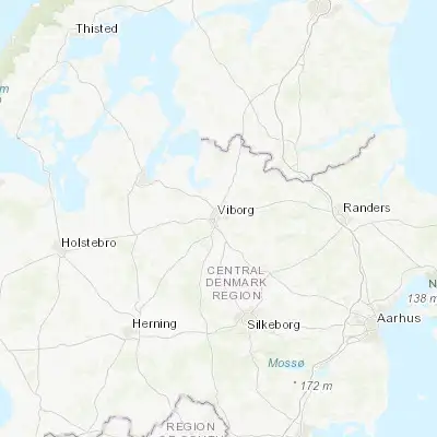 Map showing location of Viborg (56.453190, 9.402010)