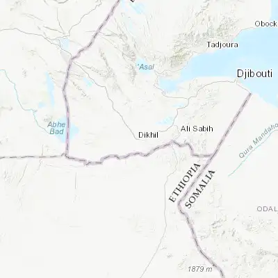 Map showing location of Dikhil (11.104540, 42.369710)