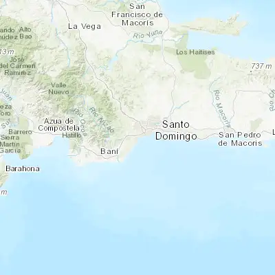Map showing location of Bajos de Haina (18.415380, -70.033170)
