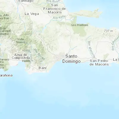 Map showing location of Bella Vista (18.455390, -69.945400)