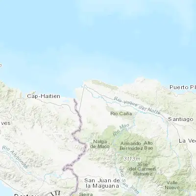 Map showing location of Castañuelas (19.713870, -71.498760)