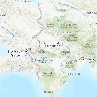 Map showing location of Cercado Abajo (18.726810, -71.517420)