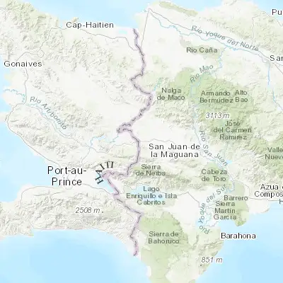 Map showing location of Comendador (18.877500, -71.702780)