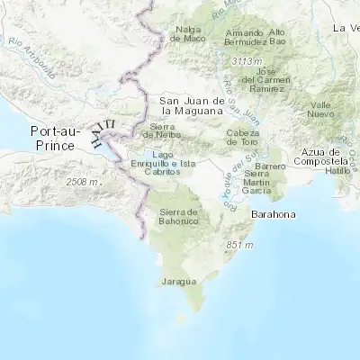 Map showing location of Duvergé (18.378390, -71.524690)
