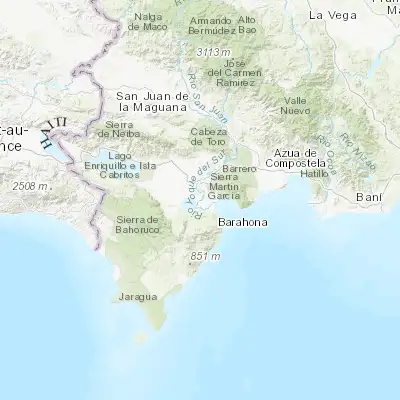 Map showing location of El Peñón (18.296430, -71.184100)