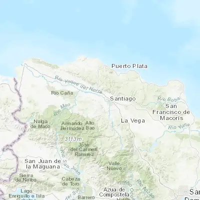 Map showing location of La Canela (19.473410, -70.816290)