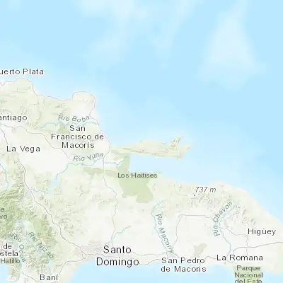 Map showing location of Las Terrenas (19.311020, -69.542800)