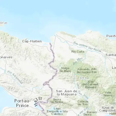 Map showing location of Loma de Cabrera (19.433330, -71.600000)