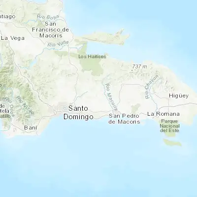 Map showing location of Los Llanos (18.620350, -69.495810)