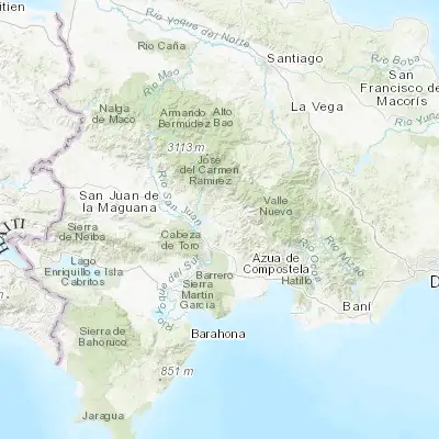 Map showing location of Padre Las Casas (18.731720, -70.939170)