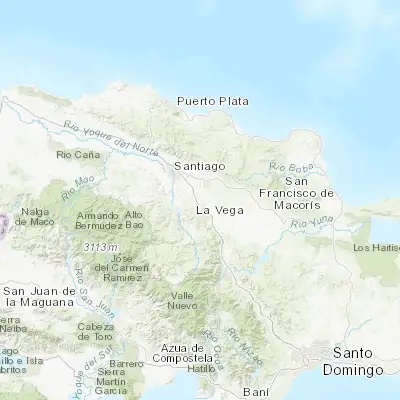 Map showing location of Río Verde Arriba (19.315830, -70.566430)