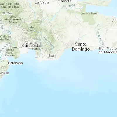 Map showing location of Sabana Grande de Palenque (18.262560, -70.148210)