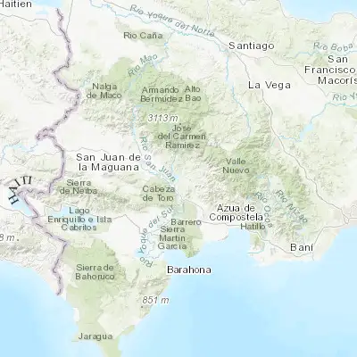Map showing location of Sabana Yegua (18.716670, -71.016670)