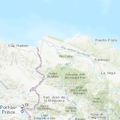 Map showing location of Sabaneta (19.477930, -71.341250)
