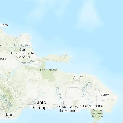 Map showing location of Samaná (19.205610, -69.336850)