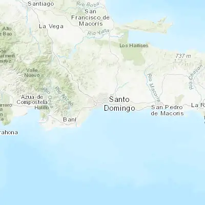 Map showing location of San Carlos (18.483330, -69.900000)
