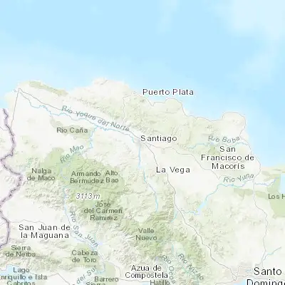 Map showing location of Santiago de los Caballeros (19.451700, -70.697030)
