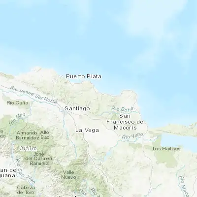 Map showing location of Veragua Arriba (19.583330, -70.333330)