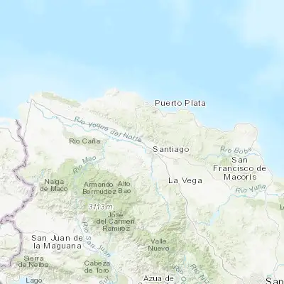 Map showing location of Villa González (19.540570, -70.788530)
