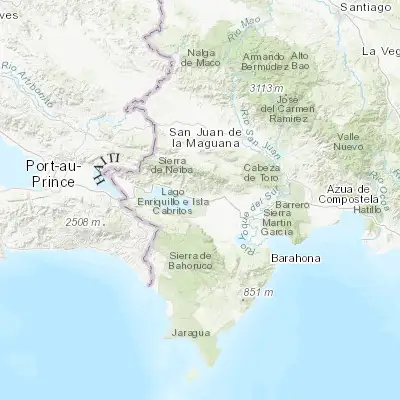 Map showing location of Villa Jaragua (18.490770, -71.483770)