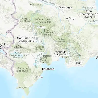 Map showing location of Yayas de Viajama (18.607100, -70.927530)