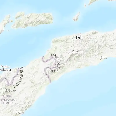 Map showing location of Maliana (-8.991670, 125.219720)
