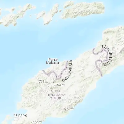 Map showing location of Pante Makasar (-9.200000, 124.383330)