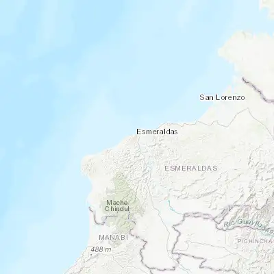 Map showing location of Esmeraldas (0.959200, -79.653970)