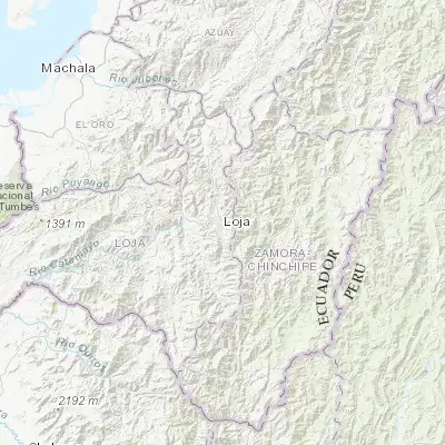 Map showing location of Loja (-3.993130, -79.204220)