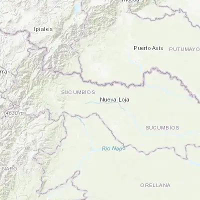 Map showing location of Nueva Loja (0.086000, -76.895280)