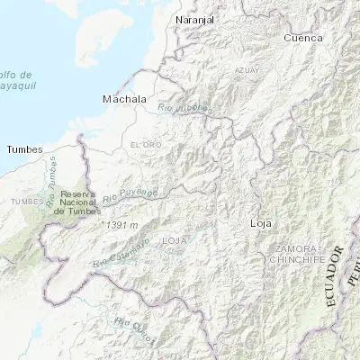 Map showing location of Portovelo (-3.721450, -79.621870)