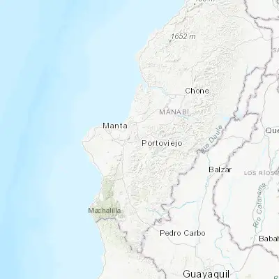 Map showing location of Portoviejo (-1.054580, -80.454450)