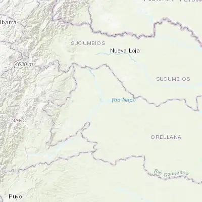 Map showing location of Puerto Francisco de Orellana (-0.466450, -76.987190)