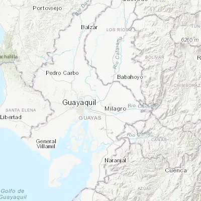 Map showing location of Yaguachi Nuevo (-2.096800, -79.694850)