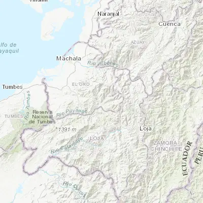 Map showing location of Zaruma (-3.691320, -79.611740)