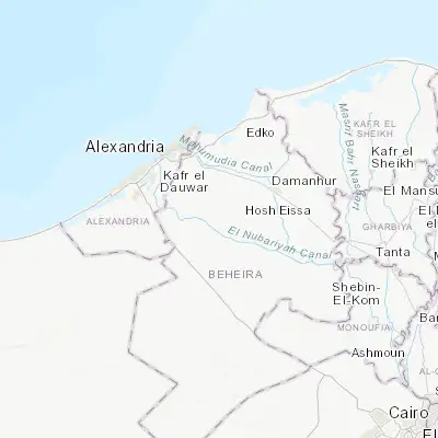 Map showing location of Abū al Maţāmīr (30.910180, 30.174380)