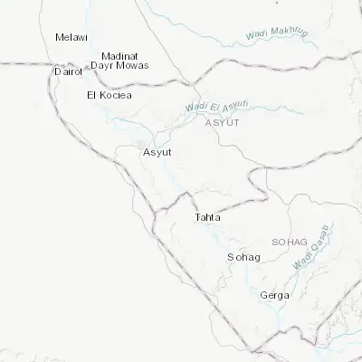 Map showing location of Al Badārī (26.993060, 31.416050)