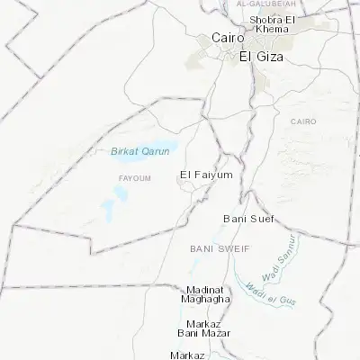 Map showing location of Al Fayyūm (29.309950, 30.841800)