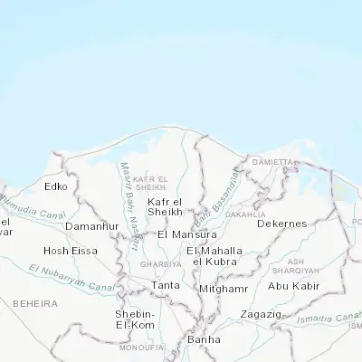 Map showing location of Al Ḩāmūl (31.311460, 31.147660)