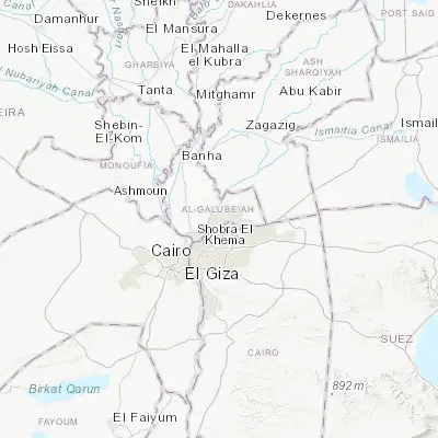 Map showing location of Al Khānkah (30.210350, 31.368120)