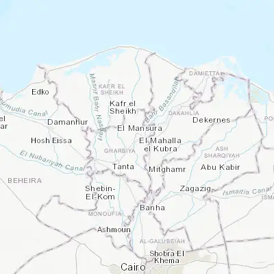 Map showing location of Al Maḩallah al Kubrá (30.970630, 31.166900)