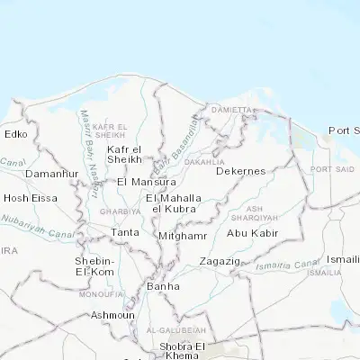 Map showing location of Al Manşūrah (31.036370, 31.380690)