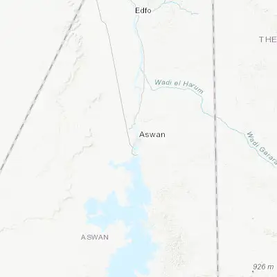 Map showing location of Aswan (24.090820, 32.899420)
