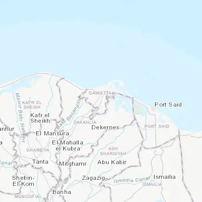 Map showing location of Fāraskūr (31.329770, 31.715070)