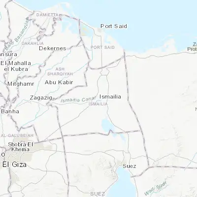 Map showing location of Ismailia (30.604270, 32.272250)