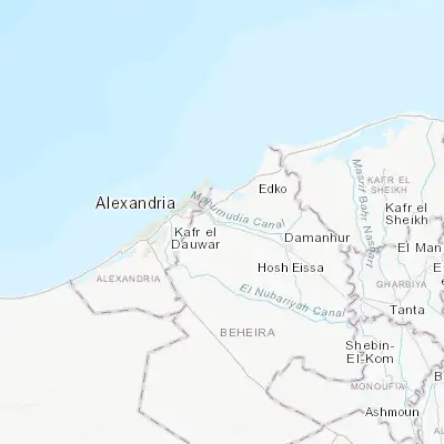 Map showing location of Kafr ad Dawwār (31.133790, 30.129690)