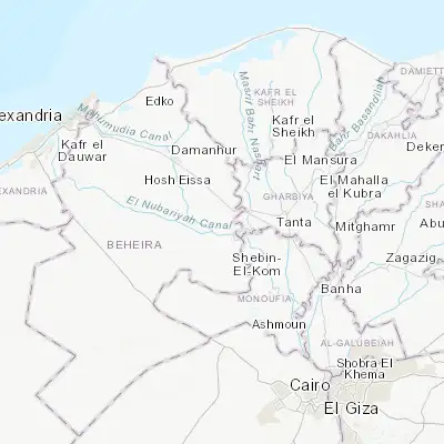 Map showing location of Kawm Ḩamādah (30.761280, 30.699720)