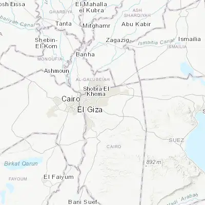 Map showing location of New Cairo (30.030000, 31.470000)