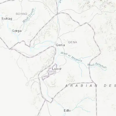Map showing location of Qūş (25.915440, 32.762870)